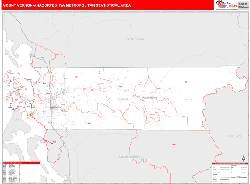Mount-Vernon-Anacortes Red Line<br>Wall Map